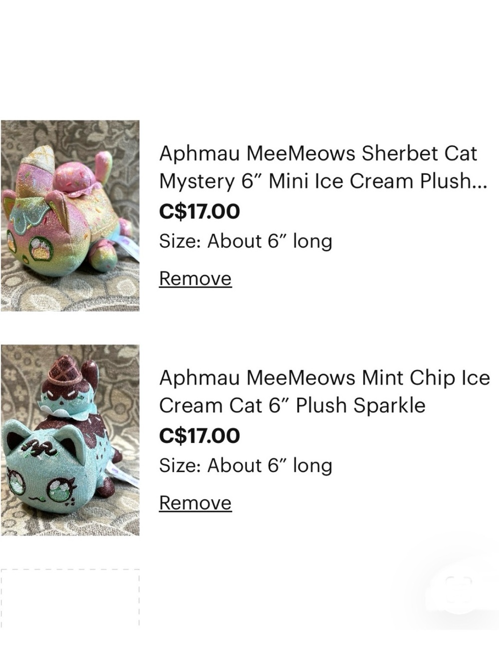Aphmau Meemeows Sherbet Cat and Mint Chip Ice Cream Cat
